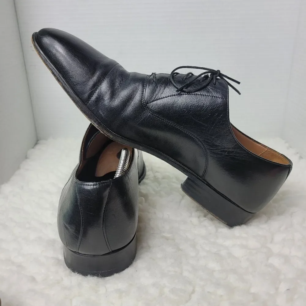 Magnanni Toledo Men’s Size 11.5 Oxford Shoes Black Leather Cap Toe Dress Lace Up